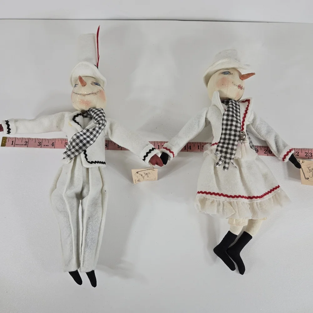 Gathered Traditions Joe Spencer Haley Snow Girl Harvey‎ Folk Art Christmas Dolls
